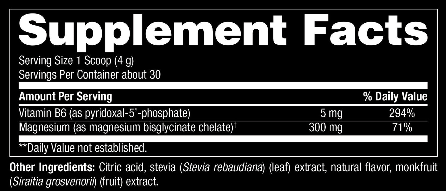 T1Rx MAG CHANGE Magnesium Bisglycinate Powder supplement facts