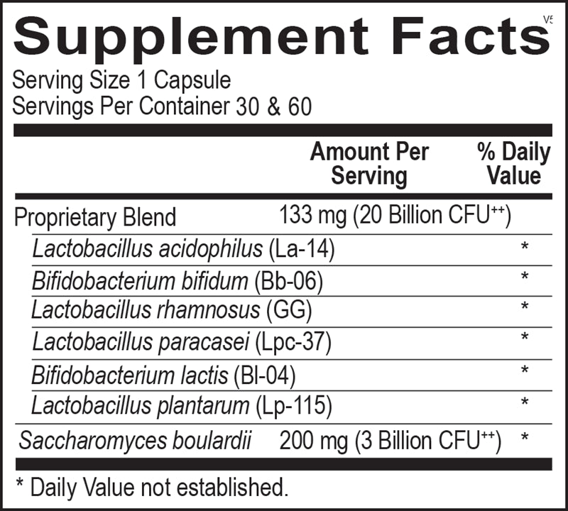 Supplement Facts - Ortho Biotic®