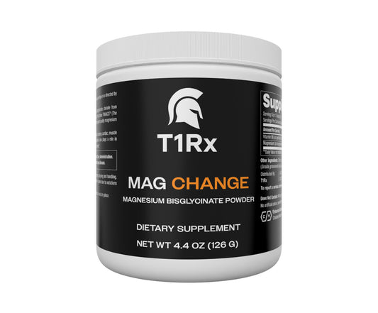 T1Rx MAG CHANGE Magnesium Bisglycinate Powder supplement bottle